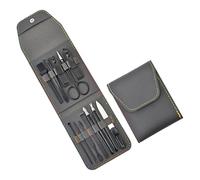 Portatile 12Pcs Unghie Cura Strumento Manicure Set Clippers con PU Caso In Acciaio Inox Uomini ' s Grooming Viaggio Grooming