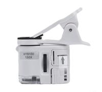 Portatile 150x Per Mini Microscopio Con Luminoso Led Luce Per Contraffazione Bill Rilevamento Gioielli Ispezione E Antico Valutazione Messa A Fuoco Regolabile Clip On Lens Bianco