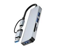 Portatile 5 In 1 USB Tipo C Splitter Hub USB Adattatori Per Il Collegamento Simultaneo Di Dispositivi Di Archiviazione & Accessori Piccolo USB C Hub Alluminio