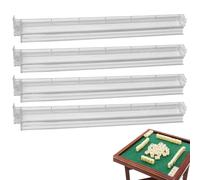 Portatile Acrilici Per Mah Jong Con Spingitore | Supporti Per Tessere Da Mahjong | Accessori Intrattenimento Familiare In Acrilico Con 4 Vassoili Portatessere Ideali Compleanni