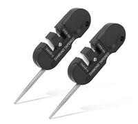 Portatile Affilacoltelli Mini, 4 in 1 Portatile Affilacoltelli con Accendifuoco, 2 Pezzi Affilacoltelli da Cucina Professionale, Affilacoltelli Manuali, Affila Coltelli da Cucina Affilare Forbici