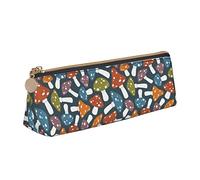 Portatile Astuccio per Matite Cute Mushrooms And Leaves Pattern Astucci Matite Scatola di Cancelleria per Adolescente Adulto Scolastico