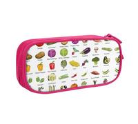 Portatile Astuccio Portapenne Introduction Of Various Vegetables Print Astucci Portamatite Borsa per Matite per Scolastico Scuola Adolescente