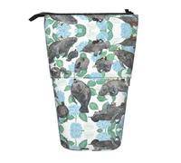 Portatile Astuccio Portapenne Rabbits Manatees Print Portamatite Borsa per Matite per Scuola Università Matite