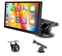 Portatile Autoradio con Senza Fili Carplay Android Auto, 9 Pollici IPS Schermo per Auto con Bluetooth Touch Screen Superlink Controllo Vocale FM/AUX, Hodozzy Display Carplay con Telecamera Posteriore