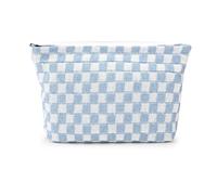 Portatile Beauty Case Borsa For Cosmetici Borsa For Cosmetici Scozzese Borsa For Cosmetici Da Viaggio In Tela Mix Borsa Trucchi Porta Trucco(Blue,25x4x17cm)