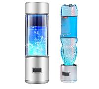 Portatile Bottiglia d'Acqua Ricca di Idrogeno Idrogeno Ionizzato Generatore d'Acqua Ionizzatore Tecnologia SPE & PEM 5 Minuti Ottengono L'Alta Concentrazione di Idrogeno 1200-1600 PPB 350 Ml(Silver)