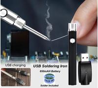 Portatile Cordless Saldatore Kit USB Ricarica 650mAH Batteria Penna + Saldatura