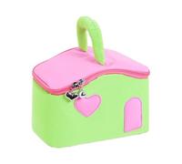 Portatile Cosmetic Storage, House Style Makeup Pouch, Handheld Zipper Pouch, Lightweight Compact Build, Pink Single Unit, Great for Road Trips, Business Travel, Palestra, and Daily Interruttori