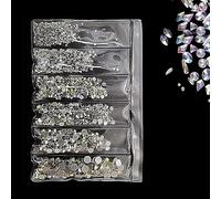 Portatile CristalloNail Art Strass,12 Dimensioni 1200pcs Flatback Strass Occhio Unghie Nail Art, Strass per Scarpe, Cristallo Make Up