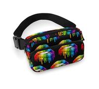 portatile da donna, alla moda, modello piccolo con tracolla regolabile per corsa, escursionismo, allenamento, viaggio, compatibile con Lgbt Gay Omosessuali Lesbiche Rainbow Lips Prid