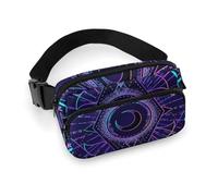 portatile da donna, alla moda, modello piccolo con tracolla regolabile per corsa, escursionismo, allenamento, viaggi, compatibile con i simboli della geometria sacra Sun Moon Trippy