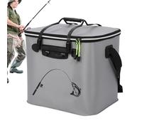Portatile Fishing Bucket, 15,75 x 12,99 x 13,78 pollici Fish Bait Shrimp Minnow Bucket with Lure Holder, Ideal for Fishing, Hiking, Boating, and Outdoor Adventures, Convenient Container for Bait