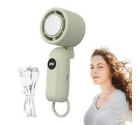 Portatile Handheld Fan - Quiet 3 Speed Cool Gadgets | Small Personal Hand Held Fan | USB Rechargeable LED Display Air Cooler For Travel, Camping, Beach, Outdoor