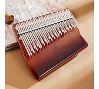 Portatile In Legno Thumb Piano con Panno per la Pulizia, Martello per Accordare Kalimba 34 Tasti per Il Campeggio, In Viaggio Finger Piano Principianti(Brown-2)