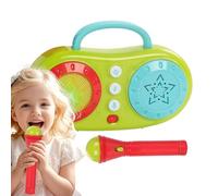 Portatile Karaoke Machine, Functional Microfono Speaker, 6,69 x 4,53 x 1,77 pollici, Electric Singing, Colorful Light Display for Boys and Girls Music Learning Fun, Multicolor