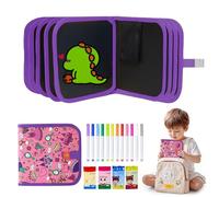 Portatile Lavagnetta Cancellabile Bambini,16 Pagine,Riutilizzabile Double Face Libro di Pittura per Bambini,12 Penne Colorate Cancellabili,Regalo Bambina 2 3 4 5 6 7 8 Anni (Viola)
