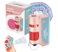 Portatile Mini Microscopio 60x-120x Vetrini per Bambini, Adulti e Studenti - Tascabile per Minilabsters Education