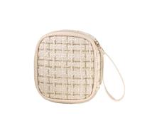 Portatile Piccolo Sacchetto Cosmetico Viaggio Cambiamento Sanitario Borse di Stoccaggio Rossetto Uscire Mini H2s3 Quando Trasporto Sacchetto Tovagliolo, Bianco riso., 1 pezzo