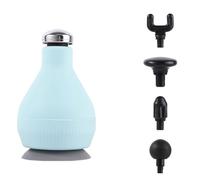 Portatile Pistola for massaggi in plastica con 5 testine massaggianti, massaggiatori portatili ricaricabili con calore, massaggiatore a percussione for tutto il corpo potente(Blauw)