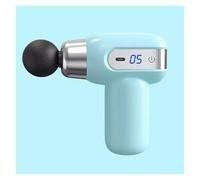 Portatile Pistola for massaggio in plastica con 5 velocità e 4 testine massaggianti, massaggiatore muscolare portatile e potente a percussione potente(Blauw)
