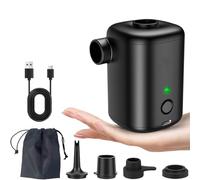 Portatile Pompa Ad Aria Elettrica per Gonfiabili, Pompa Aria Ricaricabile per Materasso Gonfiabile - Mini Pompa 2 in 1 con 4 Punte E Borsa Di Stoccaggio - per Materasso, Piscina, Barca Pneumatica