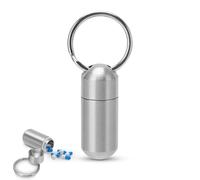 Portatile Portachiavi farmaci portapillole,Bottiglia per Pillole Impermeabile in Acciaio Inossidabile, Portapillole in Metallo portapillole da Campeggio all'aperto, portapillole Tascabile Capsule