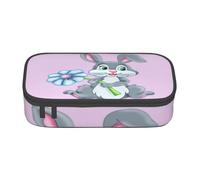 Portatile Portamatite Borsa Fun Easter Rabbit Print Portapenne Con Cerniera Slot Matite Astuccio Per Ragazzi, Teen, Regalo, 20X9X4Cm