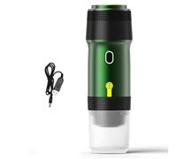 Portatile portatile caffettiere cordless elettrico 3 in 1 mini macchina da caffè con ricarica USB per i viaggi di auto in casa lavoro con capsule caffè freddo ridotto (Verde)