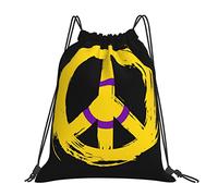 Portatile Sacca Sportiva Intersex P Flag Peace Resistente Zaino Leggero 36x42cm per Nuoto,Scuola,Spiaggia