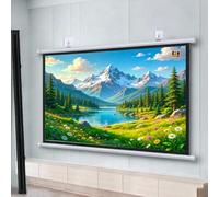 Portatile Schermo Proiettore Home Theater Telo Proiettore 4K HD 16:9, 4:3 | Avvolgibile Manuale Schermo Di Proiezione Senza Pieghe, Montaggio A Parete Schermo Per Teatro Domestico(White,40inch4:3)