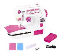 Portatile Sewing Machine Toy, Batteria Powered Pretend Plaything Arts, Adorable Crafts Kit, Educational Sewing Machines Presents for Children Ages 3 and Up, Kids, White Pink
