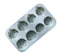 Portatile Silicone Cake 2,7 cm, Mold 8 Cavity Rose Design, with Reusable Baking System, Lightweight Quality Design Unit, Easy Release Gear, Dessert Mold Silicone, for Baking Craft Home Indoor Use