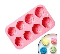Portatile Silicone Cake 2,7 cm, Mold 8 Cavity Rose Design, with Reusable Baking System, Lightweight Quality Design Unit, Easy Release Gear, Dessert Mold Silicone, for Baking Craft Home Indoor Use