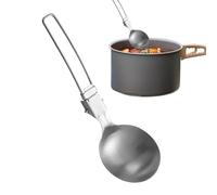 Portatile Soup Spoon, Foldable Metal Ladle, 7,68 x 2,36 in Cooking Utensil, non Slip Handle, Space-Saving Design for Outdoor, Travel, RV, Kitchen, Picnic, Elderly Use