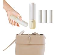 Portatile spazzola adesiva levapelucchi WISIRENT, Portatile rotolo di lanugine mini spazzola togli peli animali,rullo peli animali riutilizzabile per Vestiti, Peli di Gatto (4 Rotoli + 1 Manico)