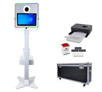 Portatile Specchio Photo Booth Stampante 15.6 pollice Touch Screen Selfie DSLR Photobooth Macchina per Festa di Nozze Eventi Noleggio Natale con Mini PC RGB Luci Flight Case