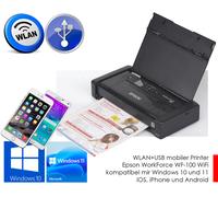 Mobile Compatta Stampante Foto 5760dpi Epson WF100 Per Windows 10 11 IPHONE