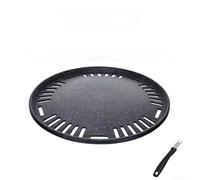 Portatile stile coreano BBQ Grill Pan rotonda antiaderente con design senza fumo e distribuzione uniforme del calore (B)