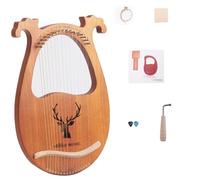 Portatile Strumenti Musicali Lyre Harp 16 Stringhe con Chiave di Sintonia Manuale di Istruzioni Panno di Pulizia, Arpa Lira Principiante Arpa a Leva(Light brown-deer)