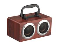 Portatile W5B Bluetooth 4.2 Altoparlante Lettore en Legno Stereo Surround Player Doppio Clacson con Scheda Audio AUX TF Card