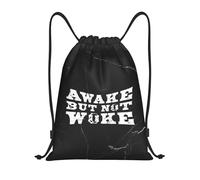Portatile Zaino con Coulisse Awake But Not Woke Pieghevole Zaino per Bambini 36x42cm per Spiaggia,Nuoto,Uso Quotidiano