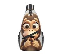 Portatile Zaino Monospalla The silent monkey Borsa A Tracolla Tattica Antifurto,Unisex Petto Borsa per Ciclismo Donna Alpinismo