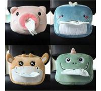 Portatissuto da auto 2024 in peluche con motivi carini a cartoni animati, box per fazzoletti di carta portatile con animali, accessori multiuso per auto giraffa,Dinosauro,testa di maiale,balenaAnimale