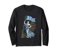 Portatore di Bandiera della libertà della Patria Greca - Liberty Greco Maglia a Manica
