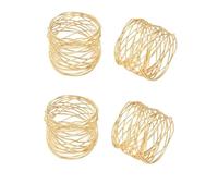 Portatovaglioli 4 pezzi di fibbia for tovaglioli a croce in metallo, rotonda e larga, for cene, feste, decorazioni for la tavola da pranzo(4PCS Gold)