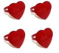 Portatovaglioli a Forma di Cuore Rosso, Ferma Tovaglioli, per San Valentino, Matrimonio, Festa di Compleanno, Giorno del Ringraziamento, Natale, Decorazione da Tavolo da Pranzo