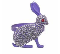 Portatovaglioli a forma di lepre in lega metallica con strass scintillanti