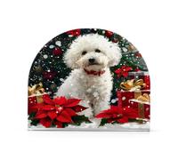 Portatovaglioli a forma di stella di Natale con orsacchiotto per decorazione da cucina, in acrilico, per sala da pranzo, interni ed esterni, feste e vacanze