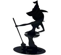 Portatovaglioli a forma di strega nera, ornamento in acrilico, decorazione da scrivania per cucina, sala da pranzo, Natale, Halloween, decorazioni per esterni